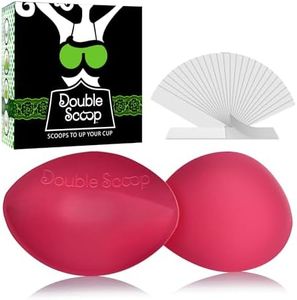 Double Scoop® Push Up Inserts w/Bonus Tape Sticky Strips, Instant Breast Implants, Replacement Bra Pads, Padded Bralette Hack, Breast Lift, Foam Bra Filler Insert, Bra Stuffer, Cup Size A/B (Pink)