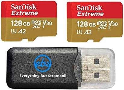 SanDisk Extreme MicroSD Card 128GB Memory Card (Two Pack) for DJI Air 2S Drone (SDSQXA1-128G-GN6MN) 4K Video Speed V30 UHS-I A2 160MB/s SDXC Bundle with (1) Everything But Stromboli Micro Card Reader