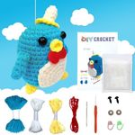 AKOFIC Beginners Crochet Kit - Crochet Starter Kit with Step-by-Step Video Tutorials, Complete Learn to Crochet Kit for Beginners Adults Kids, Crochet Animal Kit, DIY Crochet Gifts - Stuffed Penguin