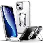 Shields Up for iPhone 13 Case with Stand, Phone Case Clear with Double Ring Holder [Adjustable & Foldable] Shockproof Protective Cover for iPhone 13 6.1 inch - Clear