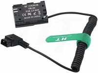 HangTon V-mount D-tap to LP-E6N Dummy Battery for Canon EOS R5 R5C R6 R7 R 5D3 5D 6D 7D II BMPCC 4K Camera, Zacuto EVF, Coiled Cable