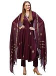 ANNI DESIGNER Women's Rayon Blend Printed Anarkali Kurta with Pant & Dupatta (Berlin Wine-NB_XXL_Wine_XX-Large)