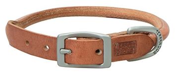 Terrain D.O.G. Harness Leather Rolled Dog Collar, 13" (11-14 in, 3/4 in. Width), Russet