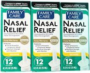 FamilyCare Nasal Relief Spray, Pump Mist, Anti-drip, Severe Congestion, (Oxymetazoline HCI) 12 Hours, 3 Pack