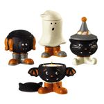 Grasslands Road Monster Mash Halloween Glitter Tealight Holders, Four Styles, Set of 4