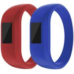 ZSZCXD for Garmin Vivofit Jr/Vivofit Jr.2 Bands, Soft Silicon Wristband Strap Bands for Garmin Vivofit Jr/Vivofit Jr.2, Small and Large（for Kids） (2Pcs, Red&Blue, Small: 5.7")