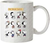 Giftme The Twelve Dogtors Snoopy Doctor Who 50Th Anniversary Birthday, Christmas Coffee Tea Mug Unique 11oz White Ceramic Mug.