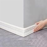 Wall Base Molding Trim Peel and Stick Rubber Baseboard Moulding, 32.8 ft x 3 Inch for Wall Vinyl Baseboard Molding Caulk and Trim Strips Baseboard Cover for Floor (Color : White)