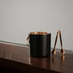 Steren Impex | Stainless Steel Ice Bucket with Tong - 1500 ml | Ice Bucket for Bar & Home | Premium Ice Bucket | Bar Accessories for Home and Bar | Black & Copper (PVD Coated), 1.5L