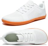 ABCDZZ Barefoot Shoes for Women Wide Toe Box Minimalist Sneakers Zero Drop Sole Lightweight Trail Running Shoes, White, 7.5W