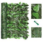 T&X Artificial Ivy Privacy Fence Screen, Artificial Faux Ivy Hedge Leaf and Vine Privacy Fence Wall Screen, Decoration for Outdoor Decor, Garden, Garden, Yard (Peach Leaf, 120" x 40")