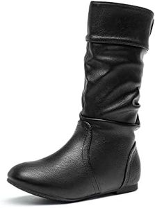 DREAM PAIRS Girl's Faux Fur Lined Knee High Winter Riding Boots(Toddler/Little Kid/Big Kid),Size 6 Big Kid,Black/Pu,BLVD-K