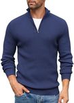 COOFANDY Sweater Men's Polo Neck Ju