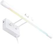 LEONLITE 3CCT Dimmable LED Picture Light, 2700K/3000K/4000K Selectable, CRI90 Swivel Full Metal Picture Frame Light for Wall Art, Painting, Artwork, Portrait, Plug-in & Hardwired, White