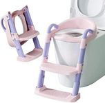 Simpleoa Pink Potty Training Toilet Seat with Step Stool Ladder for Kids Children Baby Toddler Toilet Training Seat Chair for Girls and Boys