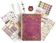 Paper House Productions Thankful, Grateful and Blessed 12 Month Undated 7.5" Planner Set with Month and Event Flag Stickers and More