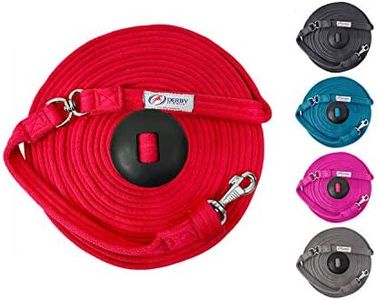 Paris Tack Premium Softgrip Cotton Swivel Lunge Line with Rubber Stopper (34', Red)