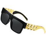 SHEEN KELLY Fashion Celebrity Inspired Gold Metal Chain Kim Kardashian Beyonce Sunglasses Vintage Hip-Hop Sunglasses