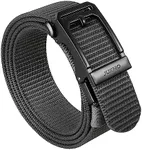 JUKMO Men's Ratchet Tactical Belt, 1.5" Nylon Web Work Belt with Automatic Slide Buckle, Adjustable Trim to Fit (Grey, XXX-Large)