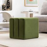 JUMBO CRAFTS Square-Like Velvet Ottoman Foot Rest Stool, Lined with Velvet Fabric, Padded seat, and pouffe Ottoman for Living Room Green