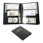 60 Pockets Paper Money Album Currency Banknote Collection Leather Album Book Cash Holder Storage