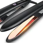 VANESSA PRO Flat Iron Hair Straightener, 100% Pure Titanium Flat Iron for One Pass to Achieve a Sleek Look, Curls Beautifully & Straightens Well - 1 inch