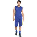 Nivia Panther Basketball Jersey Set for Men (XS, Royal Blue/Lemon Yellow)