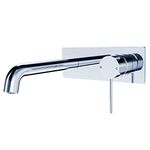 ZUKKI Full Copper Single-Handle Bathroom Fixtures Vanity Sink Faucet, Wall Mounted Solid Brass Basin Mixer Taps Sink Mixer Tap Faucet Hot and Cold Spout Sink Rough Valve for Washroom (2219-07A Chrome)