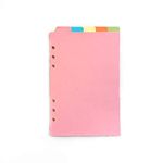 Index Tabs for A5/A6 6-Holes Cover Round Ring View Binder File Folder Loose Leaf Sheet Protectors Binder Cover Protector (Divider Vertical Colored Paper, A5/21cm*15cm/8.5 Inch)