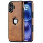 AIOVETEAB Compatible with iPhone 16 Plus Case Premium Leather TPU Hybrid Case Cover,Brown