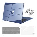 MOSISO Compatible with MacBook Air 13 inch Case 2024 2023 2022 M3 A3113 M2 A2681, Surpass Natural Beauty Plastic Hard Shell&Keyboard Cover&Screen Film&Type C for MacBook Air 13.6 inch,Crystal Midnight