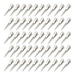 50 Pieces Single Prong Hair Clips, BetterJonny Silver Section Hair Clips 1.75 Inches Curl Clips Metal Alligator Clips Hair Pins for Hair Salon Hair Extensions