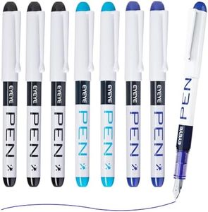 EYEYE Disposable Fountain Pens, 8 Pack 3 Colors Fine Point Pens Stainless Steel Nib, Fountain Pens Smooth Writing for Calligraphy, Journaling, Drafting, Sketching, Doodling & Office Supplies