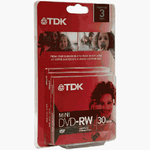 TDK 4X DVD-RW 8CM 1.4 GB DVD-RW 3 Pack in Jewel Case