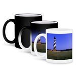 3dRose Cape Hatteras Lighthouse, North Carolina Us34 Mde0004 Michael Defreitas Magic Transforming 11 oz Mug, Ceramic, Black/White, 10.16 x 7.62 x 9.52 cm