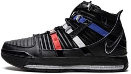 NIKE Zoom Lebron III QS Men's Trainers Sneakers Basketball Shoes DO9354 (Black/Metallic Silver-University RED 001) UK12 (EU47.5)