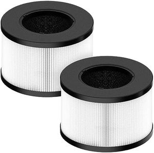 BS-03 True HEPA Replacement Filter for PARTU and Slevoo BS-03 HEPA Air Purifier Part U & Part X, 3-in-1 Filtration System, 2 Pack