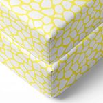 Bacati Ikat Yellow Giraffe 2 Pc Muslin Crib Sheets