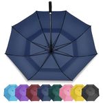 ZOMAKE Umbrella Windproof Strong L - Golf Umbrella 54 Inch Double Canopy - Extra Large Golf Umbrella Windproof Strong for Men and Women(Sapphire Blue)