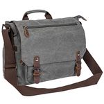 Vintage Canvas Messenger Bag School Shoulder Bag for 13.3-15inch Laptop Business Briefcase