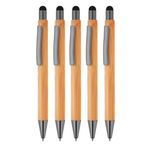 UJJi Real Bamboo (Pack of 5) Pen with Stylus for Touch Screen Ball Pen