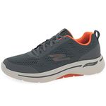 Skechers Men's Go Walk Arch Fit Idyllic Sneaker,Charcoal Textile/Synthetic/Orange Trim,10.5 UK