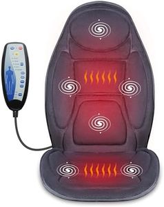 Snailax Vibration Massage Chair with Heat - 6 Vibrating Massage Motors, 2 Heat Levels, Back Massager, Massage Seat Cushion for Home Office use,Gifts for Women,Men