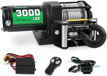 STIMULATER 3000lb ATV Winch,Electric Winch 12V,Steel Cable Winch, with Wireless Remote and Manual Switch, with Hawse Fairlead & Hook,IP67 Waterproof,Suitable for Most Trailers and ATV winchs