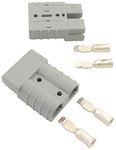 WODE A007 2pc Battery Quick Connector Kit 50A Plug Connect Disconnect Winch Trailer (50A 6AWG -Grey)