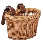 Wicker D-Shaped Bicycle Basket for 
