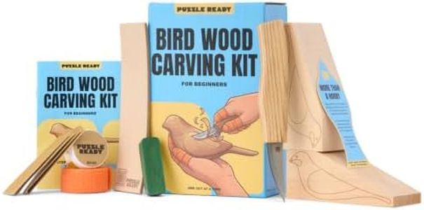 Puzzle Ready Wood Carving Kit for Adults & Kids - Bird Wood Whittling Craft Kits for Beginners - Fun DIY Art Hobbies for Outdoor Lovers & Men Woodworking - Best Gift Item