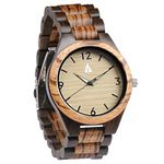 Treehut Wooden Watches for Men, Japanese Quartz Movement, Stylish Exotic Wrist Watch with Adjustable Stainless Steel Buckle, Wooden Straps, Made from Wood, Montre Pour Hommes