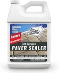 GET SERIOUS Paver Sealer Super Strong Concrete Paver Sealer and Sand Lock All-in-One. Water Based Wet Look Sealant for Cement, Brick, Natural Stone, Slate, Bluestone, Patio, Driveway. (128 floz)