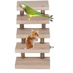 TeTupGa Natural Wooden Hamster Pet Cage Bird Platform Parrot Toy Climbing 5 Layers stair Ladder Accessories Bridge Springboard Training Tool